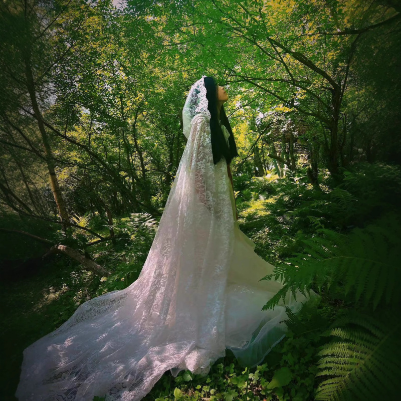 French Retro Long Train Bridal Wedding Veil Lace Shirt Travel Photography Outdoor Seascape Pastoral Vacation Cape Dropshipping French Retro Long Train Bridal Wedding Veil Lace Shirt Travel Photography Outdoor Seascape Pastoral Vacation Cape Dropshipping