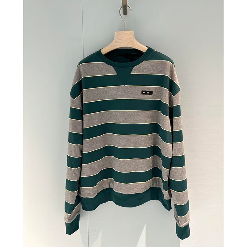 Retro Casual Color-Blocked Striped Long-Sleeve T-Shirt with Lettering on the Tape, 2026 New Model, Round Neck, Casual Versatile T-Shirt Xy5173