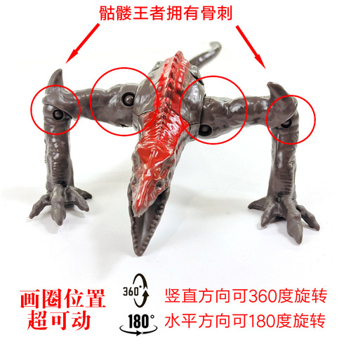 Super-Movable Large-Scale Skull Crawler Walker Lizard Model: Soft Rubber Monster, King Kong Toy with Roaring Snake and Stone Texture by Shimo