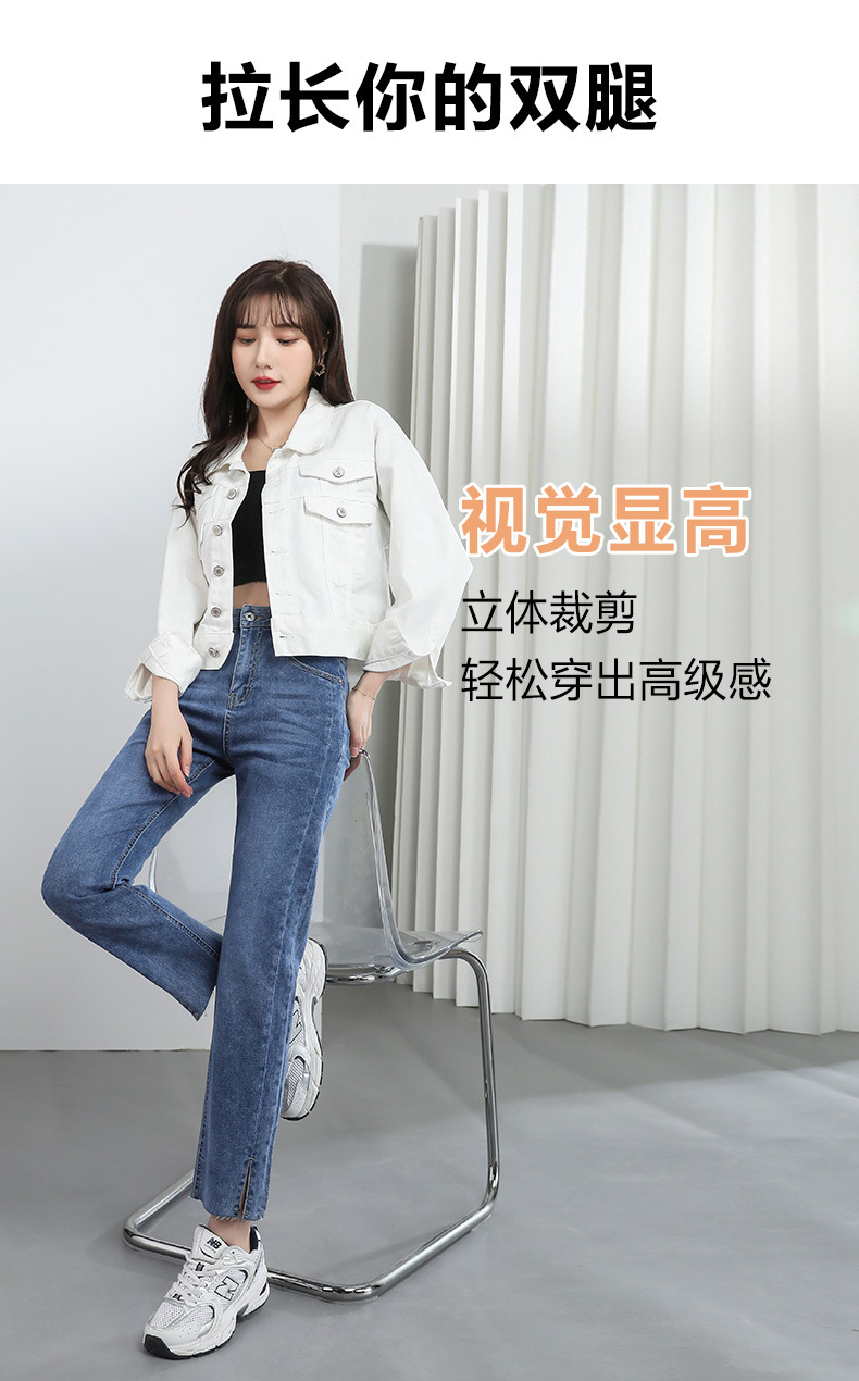 中国直邮 HEY+JEANS 牛仔外套女装糖果色设计感宽松短款小香风外套 卡其色 S