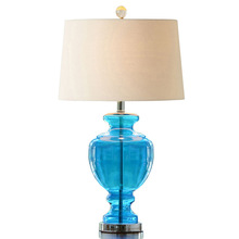 現代創意藍色玻璃台燈酒店會所地中海燈設計師樣板房卧室床頭裝飾