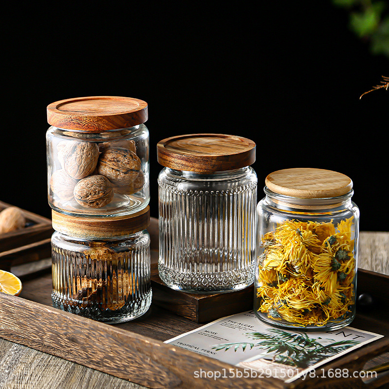Chino retro Begonia flor vidrio sellado tarro caramelo snack tarro de almacenamiento frutos secos tuerca de almacenamiento tarro