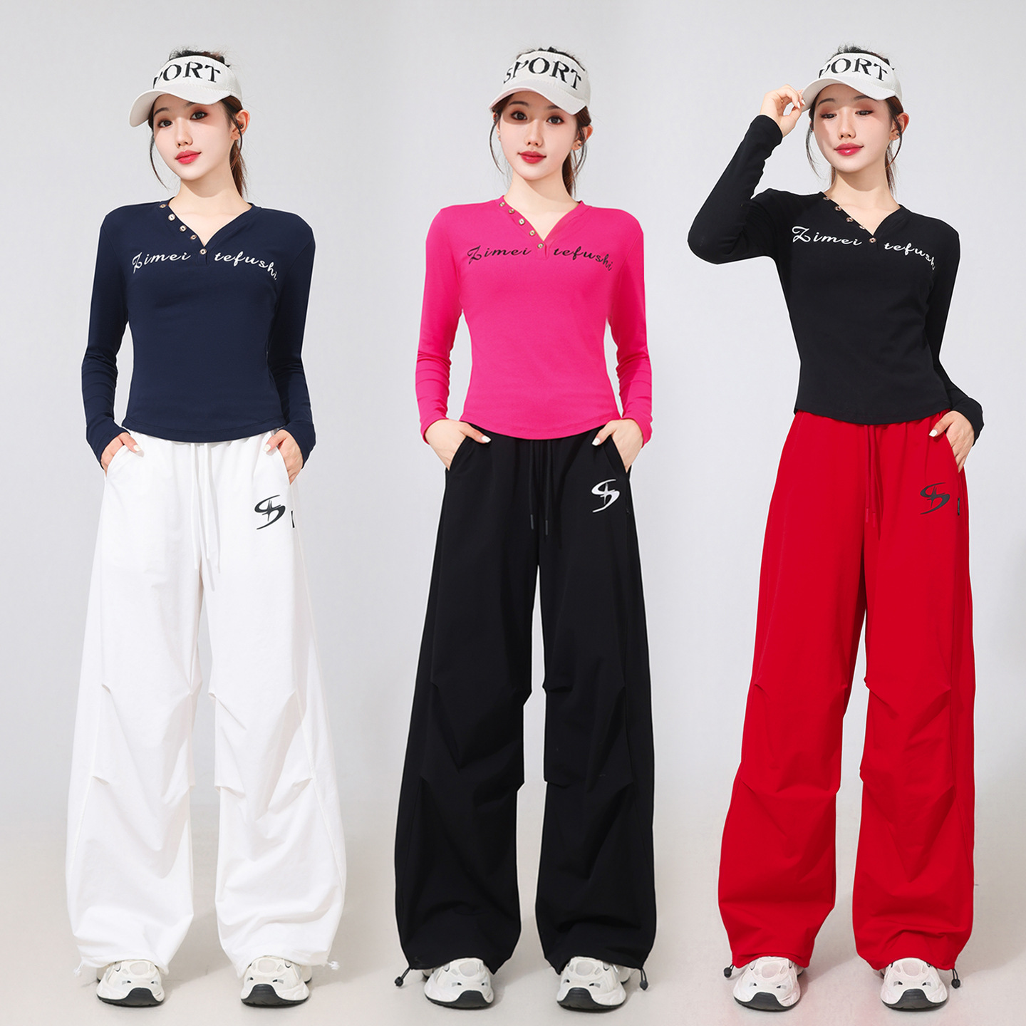 广场舞裤子弯刀裤新款阔腿裤春秋款宽松跳舞长裤运动休闲裤2526