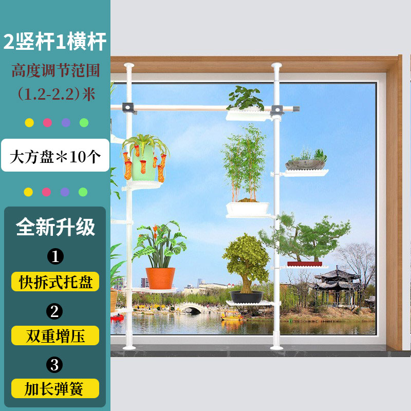 창틀 모델, 수직 2개, 수평 1개, 총 10개의 대형 사각 접시