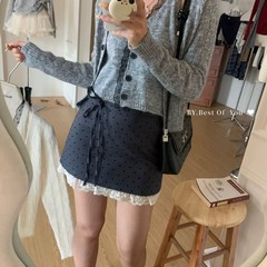 可补801甜美蕾丝爱心呢料半裙s腰64长38-仅供货经销商不退换