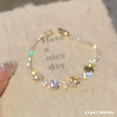 多巴胺甜美彩色锆石手链超仙精致轻奢不规则几何满钻手饰