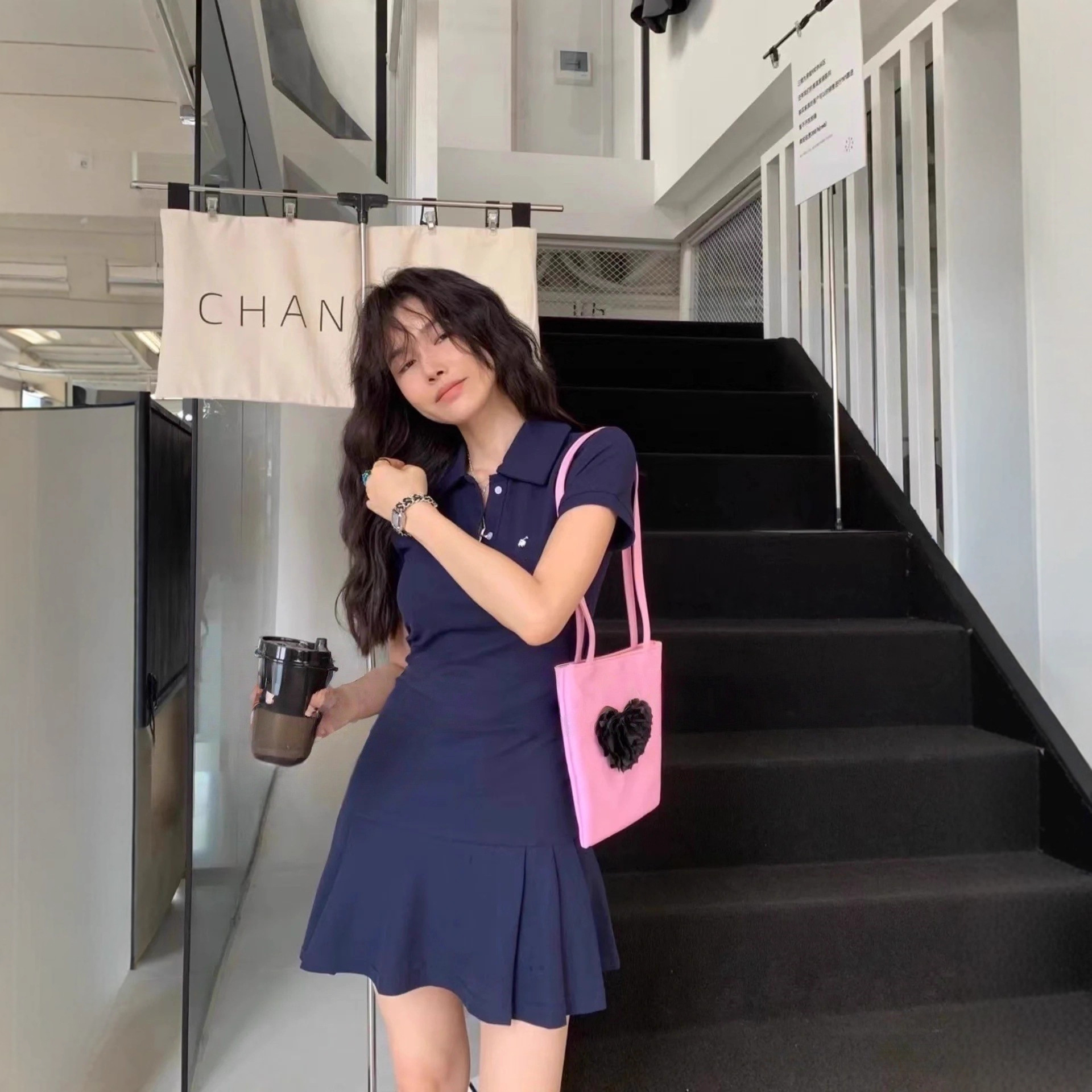 In-Stock Rl Laff Golf Skirt Slim Fit 25 Summer Pleated Skirt Pony Embroidery Polo Collar Two-Button Dress