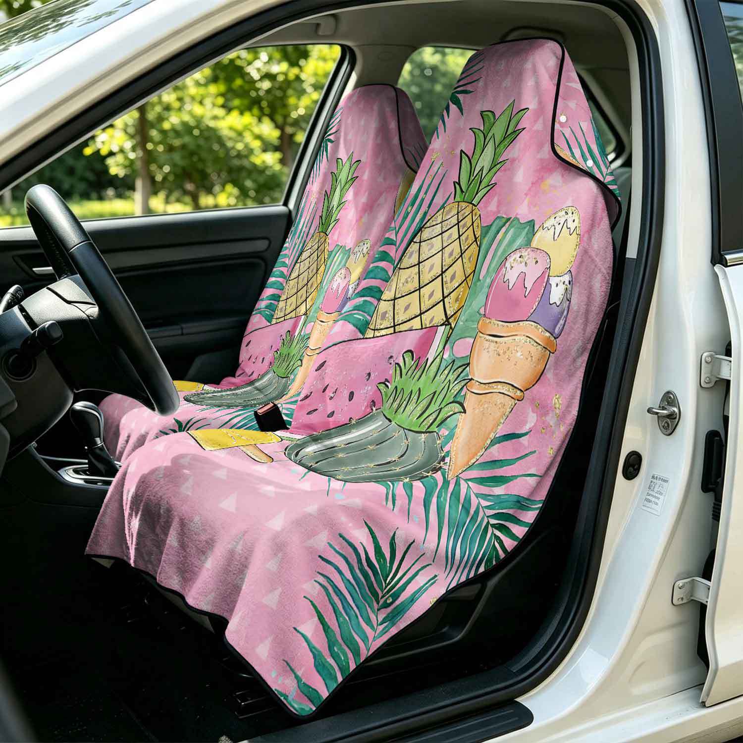 2-piece dual-use car seat cover, ultra-fine fiber, can be used as a beach towel, printed car protective seat cover 13