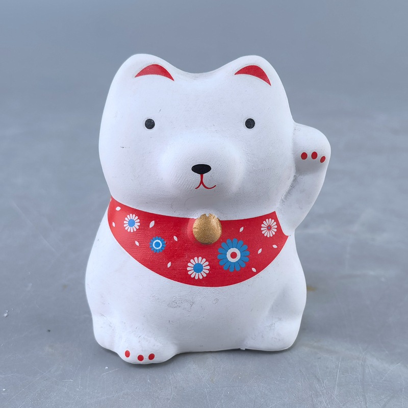 estilo japonés para atraer la riqueza de los gatos cerámicos para curar pequeños adornos de comestibles para gatos para atraer la riqueza de los adornos de automóviles para el hogar flores para mascotas