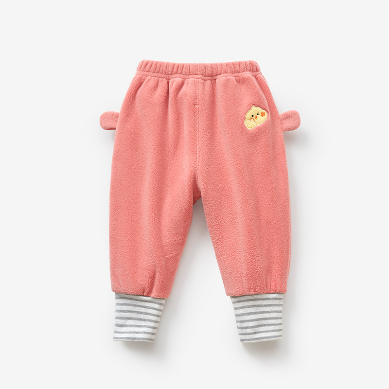 Pantalones para niños Primavera, otoño e invierno Bebé forrado de lana cálido niños y niñas Ropa exterior para niños otoño PP Pantalones Bebé Butt Pantalones