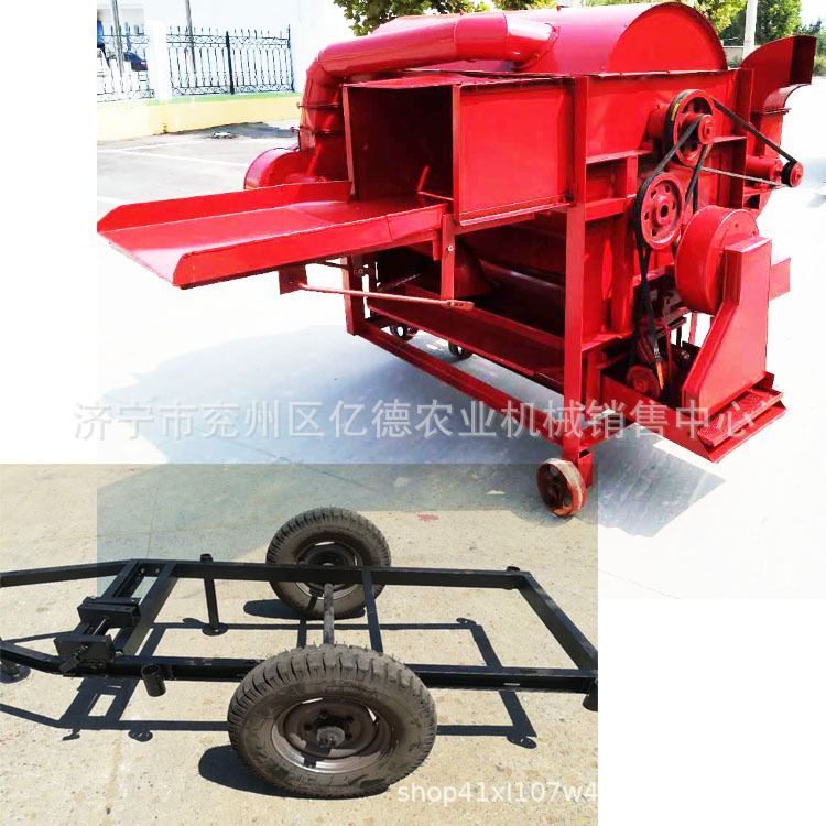 대형 휠 랙이있는 타작 기계