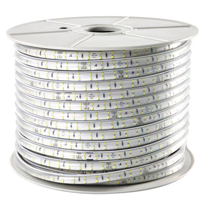 Cinturón de lámpara sin conductor al aire libre correa de lámpara impermeable LED de silicona de alta luminosidad correa de lámpara de manguito 220V PVC impermeable doble fila de alto voltaje