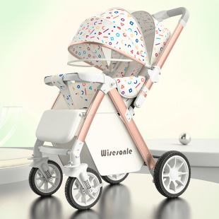Baby Stroller That Can Sit and Recline, High-View, Lightweight, Foldable, Two-Way Baby Stroller, Children's Pushchair, Wholesale for Baby Walking