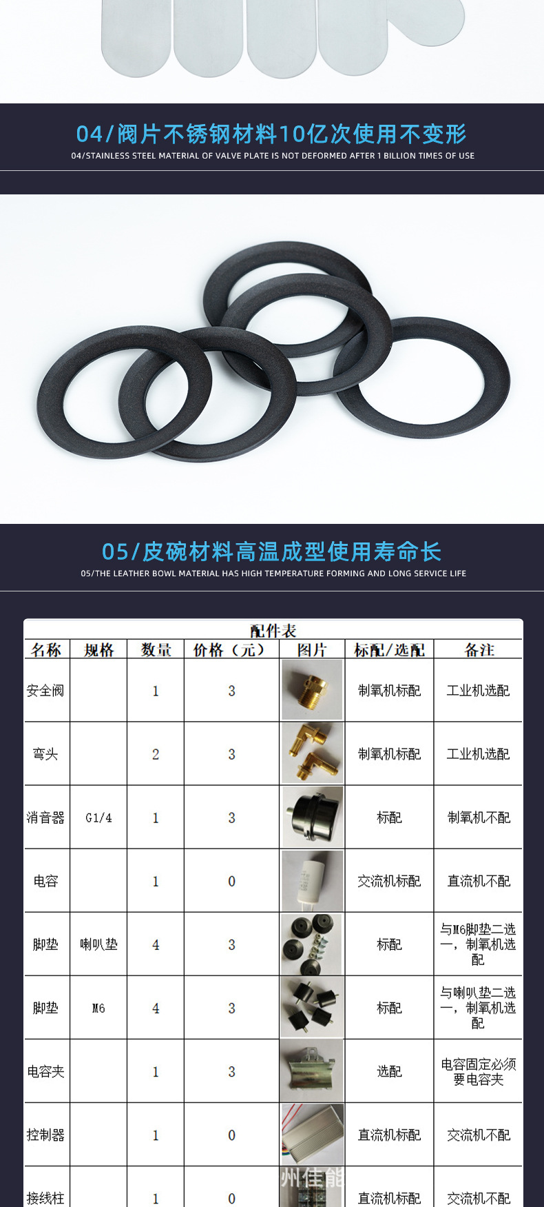 Jinsui Technology 110V60Hz380W Oil-Free Air Compressor Silent Small Air Pump Compressor Portable Air Compressor