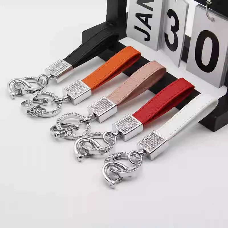 Популярный автомобильный брелок с бриллиантами, художественный брелок для ключей, подвеска, пружинное кольцо, пряжка в форме подковы