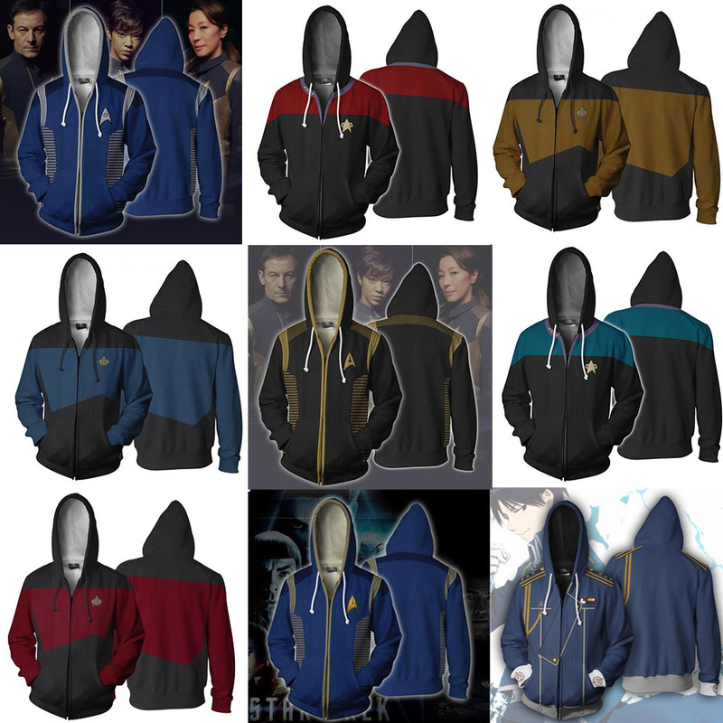 Amazon Star Trek 3D Digital Print Zipper Cardigan Hooded Sports Jacket COSPLAY Peripheral Sweater