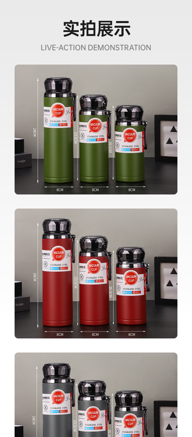 Neue Thermoskanne aus Edelstahl 316, Outdoor-Trinkbecher mit großem Fassungsvermögen, doppelwandige Vakuum-Trinkflasche mit Trageschlaufe