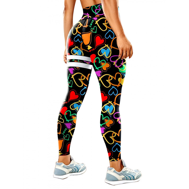 Transfronterizos Europa y Estados Unidos impresa pantalon de calzado de calzado de mujer elevación de cadera apretada bottom diaria pantalones deportivos casuales 2026