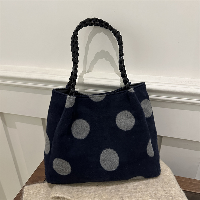 Casual relajado gran capacidad bolso de lana para mujeres 2024 nuevo otoño invierno viaje mochila bolso de mano bolsa de mano