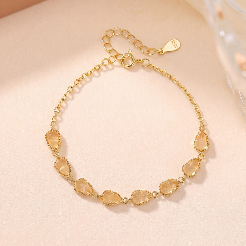 Vòng tay bạc S925 mạ vàng pha lê hồ lô phúc lộc — Một mảnh