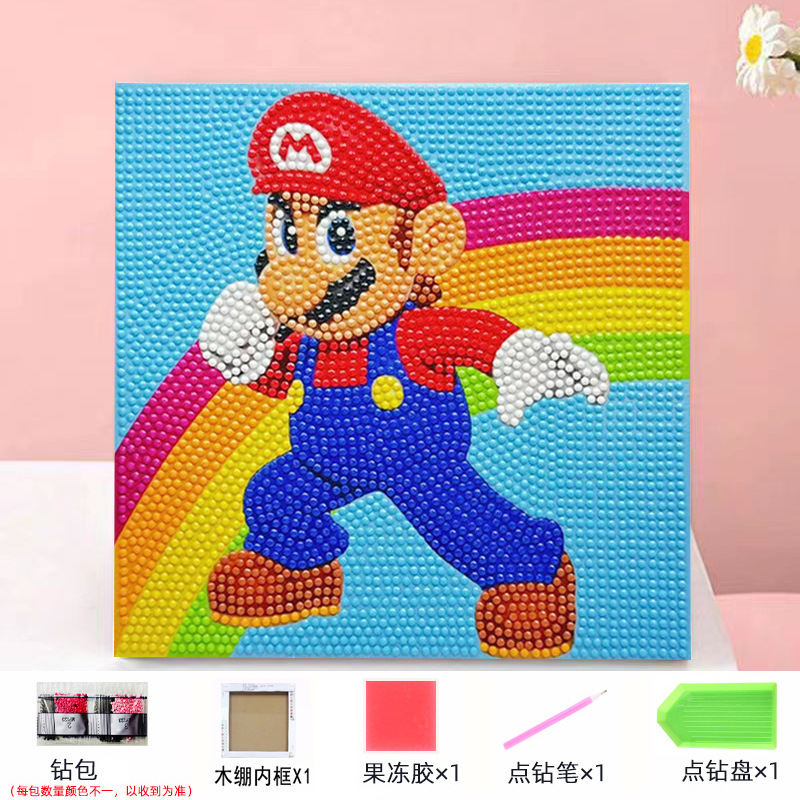 Envío gratis 20 * 20diy pintura de mampostería pintura de diamantes dibujos animados para niños anime pintura decorativa hecha a mano Kuromi con marco