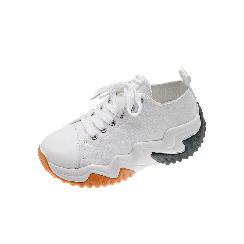 P Scarpe di tela dal taglio basso Donna Estate Nuova tavola Muffin con la suola spessa Papà a dente di sega Studentessa_voghion.com