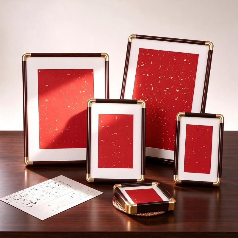 Imitation Copper Corner Rounded Photo Frame 678inch A4 Blank Handwritten Red Paper Calligraphy Frame Mounting Frame Display Stand Wholesale Imitation Copper Corner Rounded Photo Frame 678inch A4 Blank Handwritten Red Paper Calligraphy Frame Mounting Frame Display Stand Wholesale