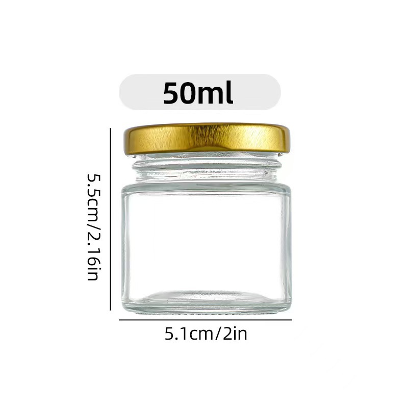 Fabricantes sellados al por mayor 45 seis bordes de vidrio de mermelada de miel enlatada enlatada para probar pequeñas botellas de miel divididas inteligente