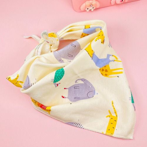 2024 large dog scarf knitted cotton lace-up large triangle scarf cat and dog bow tie pet accessories