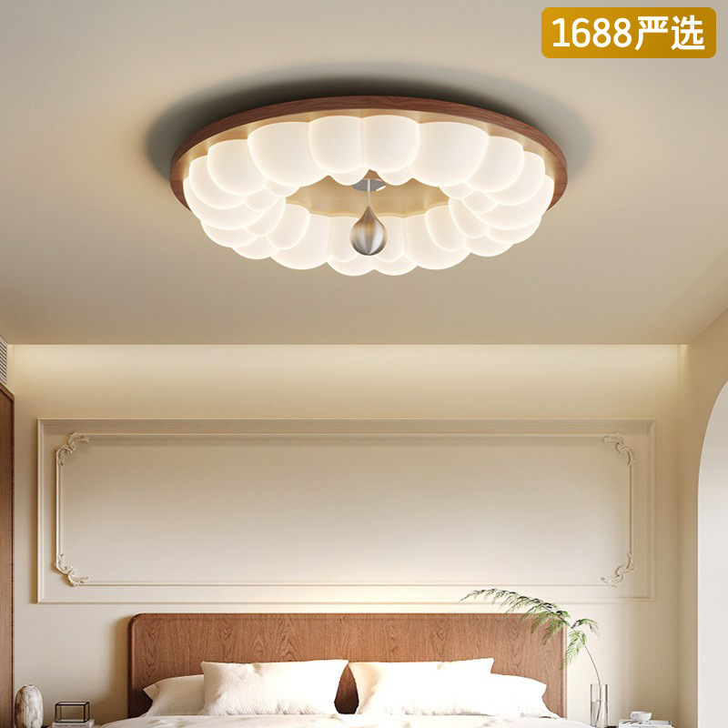 [Seleccionado] Estilo crema medieval francés, estilo retro wabi-ji, color nogal, dormitorio principal, burbuja, luz de techo de habitación