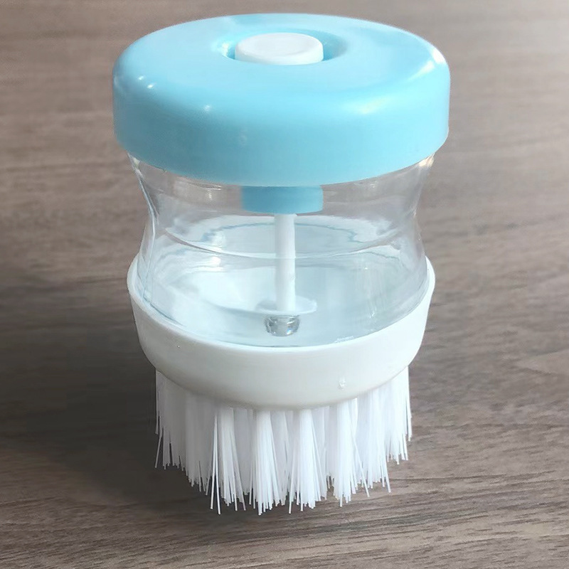Prensa líquido lavado olla cepillo olla artefacto líquido automático añadir esponja cepillo de limpieza multifuncional cepillo de lavado de platos