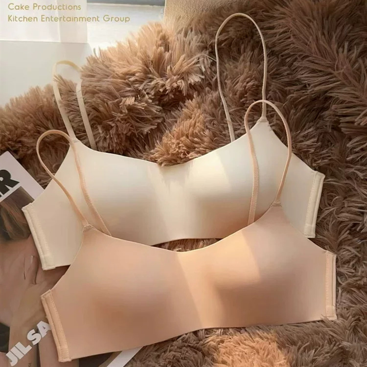 升级版二分之一杯无痕内衣女低胸方领隐形文胸薄款小胸聚拢细肩带|undefined
