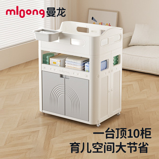 Manlong Baby Diaper Table Multi-Functional Bath Integrated Care Table Newborn Home Storage Removable Crib