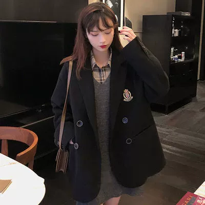 Autumn demi-season short suit, plus size
