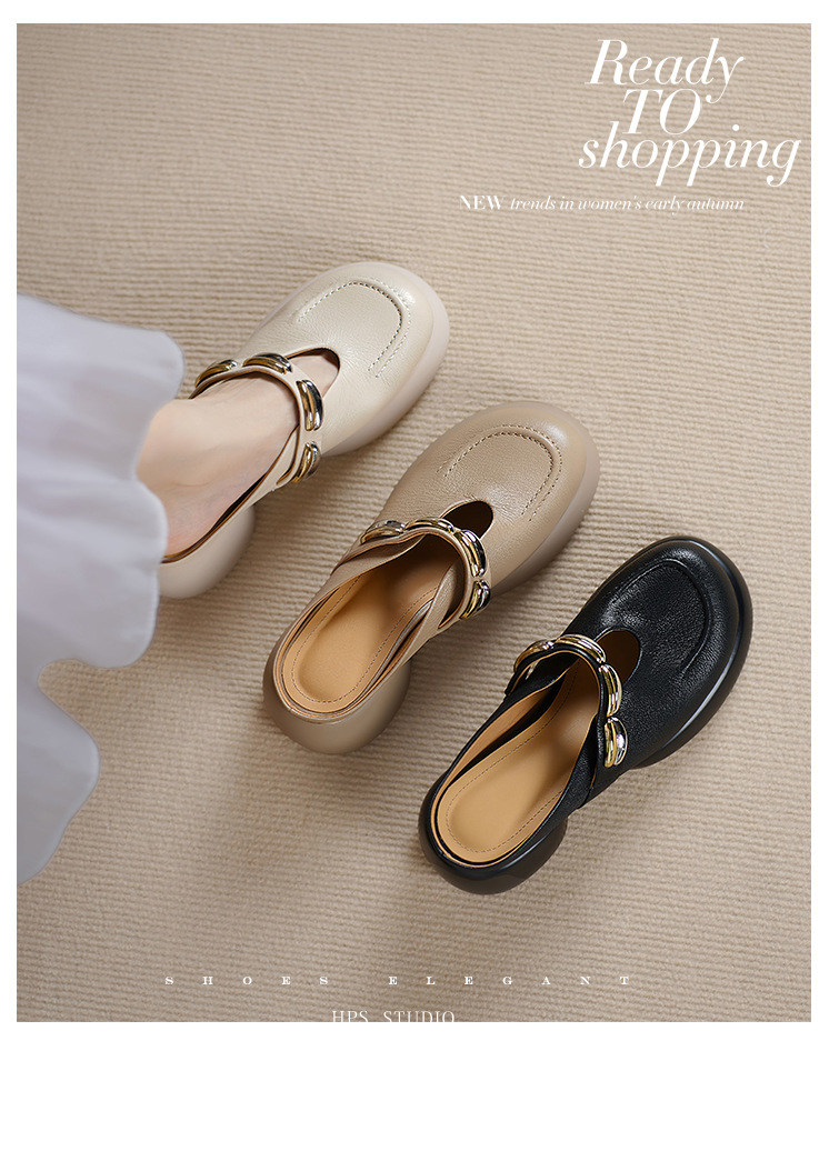 Dép sandal cao gót nữ mũi kín gót hở đế dày 7 cm — đen chi tiết 1