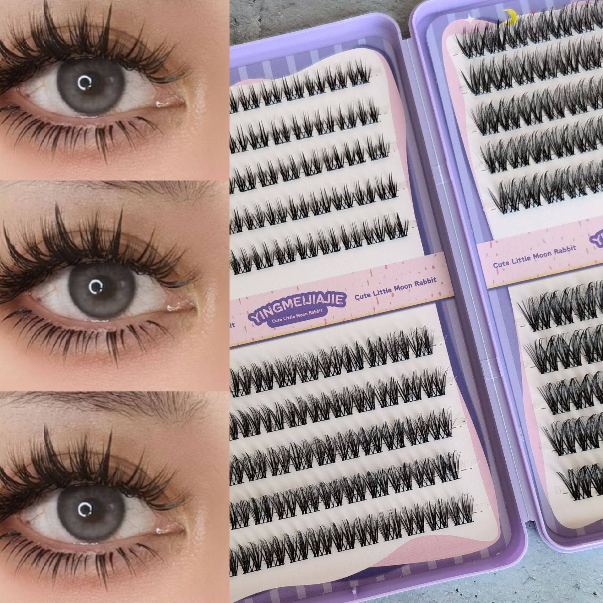 Las pestañas falsas transfronterizas de gran capacidad sin pestañas, pestañas falsas DIY, pestañas falsas de extensión suave, pestañas falsas sin pegamento.