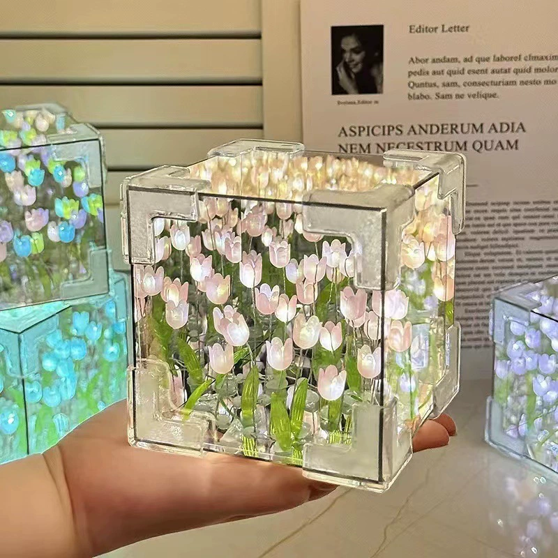 (Cross-border trading), three dimensional Rubik's cube, mirror, night light, DIY