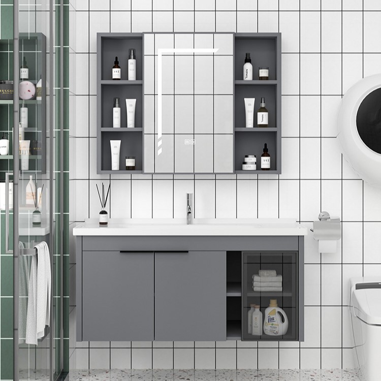 Baño espacio gabinete de baño de aluminio combinación cerámica integral lavabo lavabo lavabo lavabo Guangdong lavabo