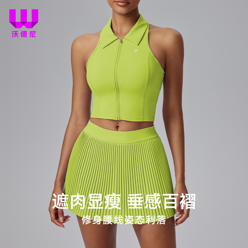 Nuevo juego deportivo de tenis femenino delgado elástico chaleco deportivo de secado rápido falda de tenis anti-descalzo ropa de fitness