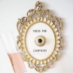 2024 New Wall Decoration French Doorbell Vintage Champagne Button Creative Decorations Doorbell
