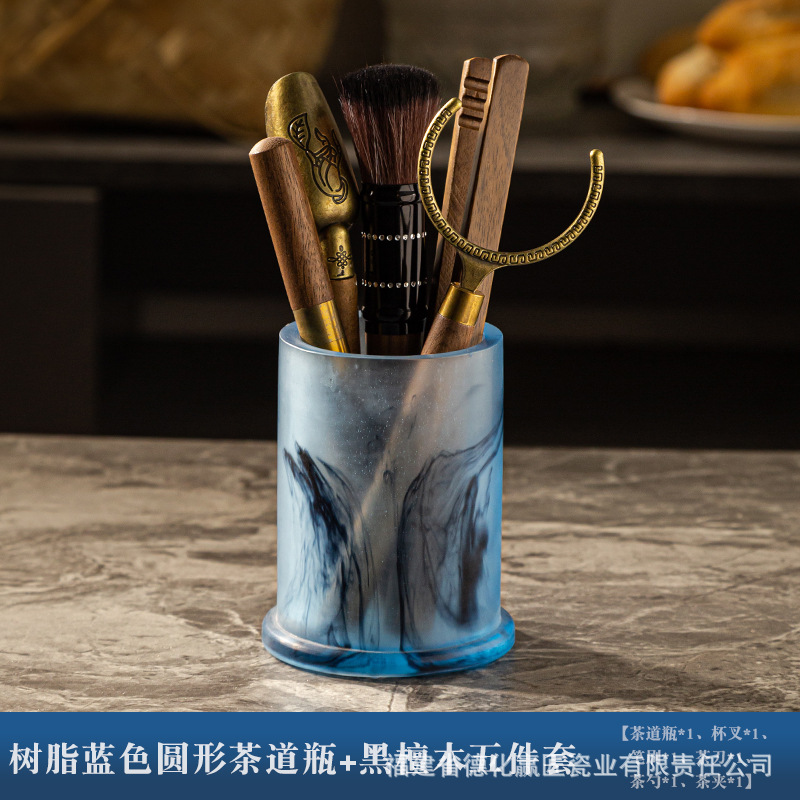 Ceremonia del té transfronteriza seis caballeros combinación conjunto completo de piezas de té kung fu bambú té abrazaderas de té pinzas madera sólida