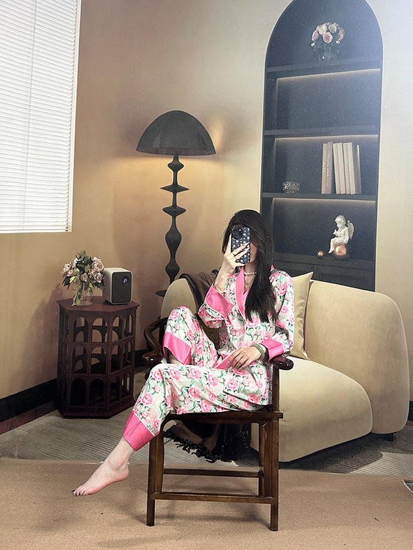 春夏粉色薄款休闲女睡衣套装舒适清凉气质居家服洋气两件套高级感|undefined