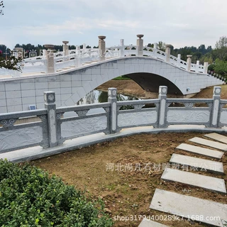 石雕栏板汉白玉栏杆河道景区拱桥护栏庭院围栏大理石花岗岩升旗台