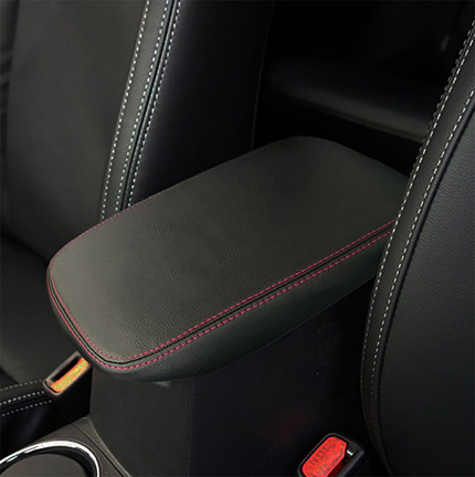 06-22 Leather Protector – 06-22款吉利远景 Armrest box - 11-13-black-leather-red-line-without-logo