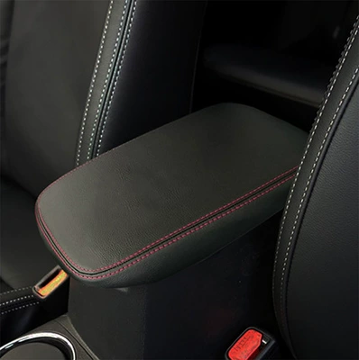 Cover Armrest Box Cover Cover – Armrest box - 11-13-black-leather-red-line-no-label