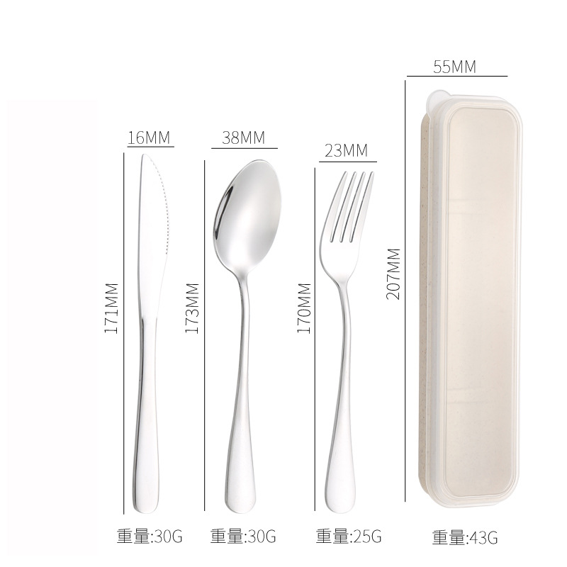 Cuchillo y tenedor de cubierta de acero inoxidable transfronterizo cuchillo y tenedor de tres piezas hotel cuchillo y tenedor de filete de comida occidental conjunto portátil regalos