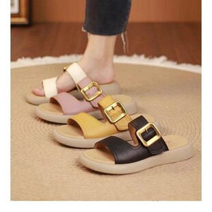 Capacious slippers, universal beach footwear for leisure, internet celebrity, city style, plus size, soft sole