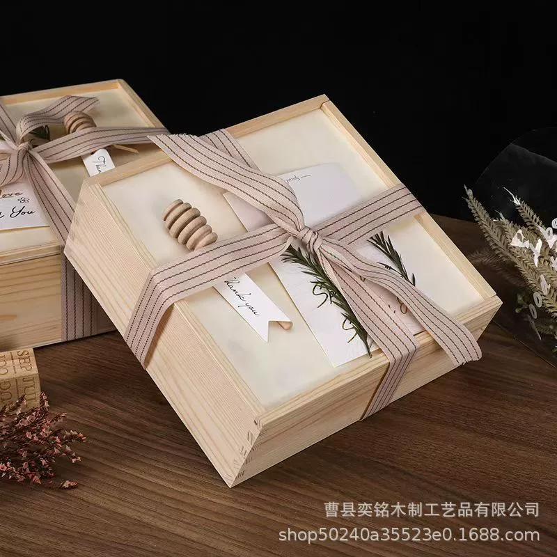 Деревянная простая подарочная коробка, деревянная коробка для сувениров подружки невесты, подарочная упаковка на день рождения, коробка для хранения рисовых пельменей на фестивале середины осени, фестивале лодок-драконов