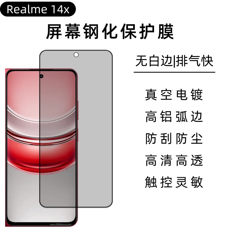 Aplicable Realme14X película templada galvanoplastia serigrafía revestimiento oleofóbico pantalla esmerilada película protectora HD