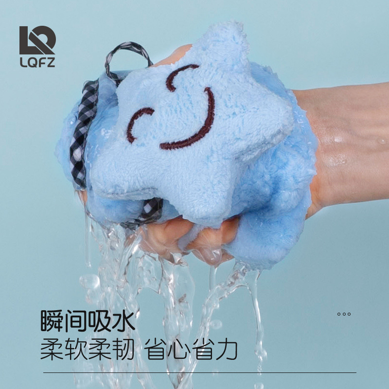 Toalla de mano al por mayor de fábrica colgando fuerte absorbente hogar lindo coral polar Corea del Sur Toalla de mano para mujeres